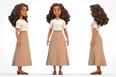 African American Mother Character Design