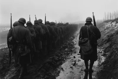 German Soldiers Guarding Prisoners in WWII