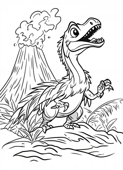 Coloring Page for Kids: Feathered Parrot