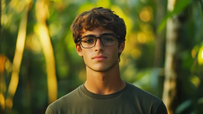 Nerdy young man portrait