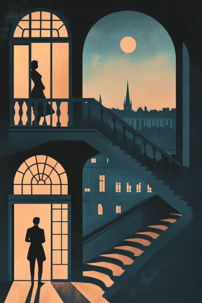 Vintage Stockholm Night View Illustration