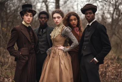 Young People in 1890s Clothes