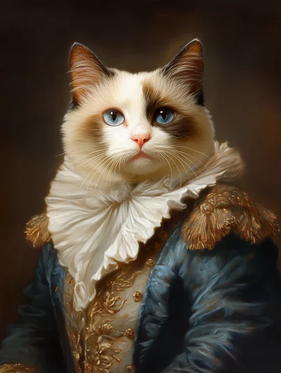 Classical Portrait of a Dressed Cat