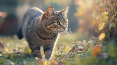 Cat Exploring Outdoors