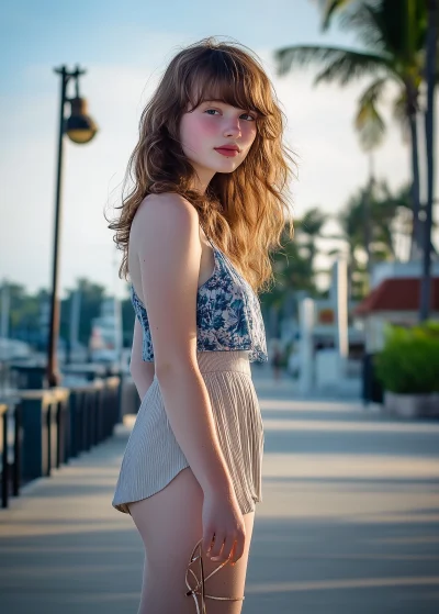 Young Woman on Promenade in Key West