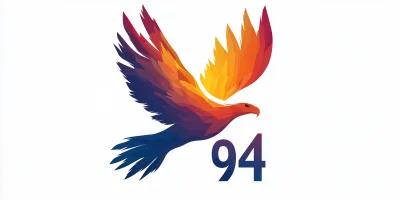 Minimalist Eagle Logo with Number 94