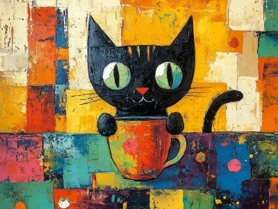 Whimsical Folk Art Painting