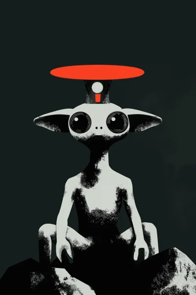 Minimalistic Alien Illustration