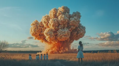 Cinematic Surrealistic Aerial Explosion