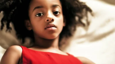 Portrait of an Afro-Brazilian Girl with Afro Hair