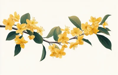 Osmanthus branch illustration