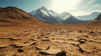 Dry Wasted Land with Dry Mountains