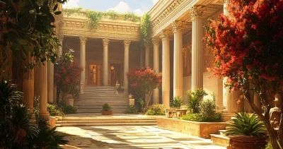 Biblical Courtyard Illustration