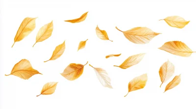 Withered Yellow Leaves Vector Illustration