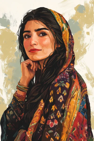 Kurdish Mother Illustration