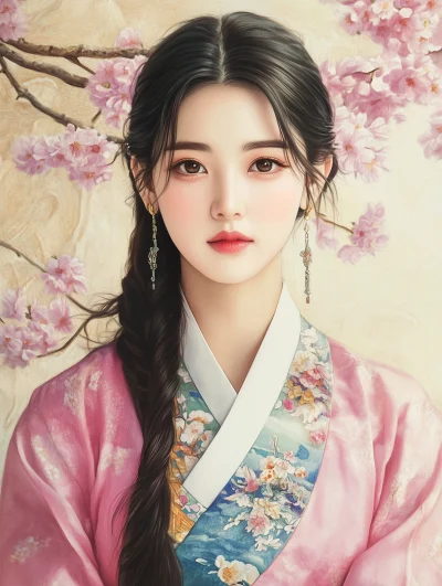 Korean Beauty Portrait Illustration