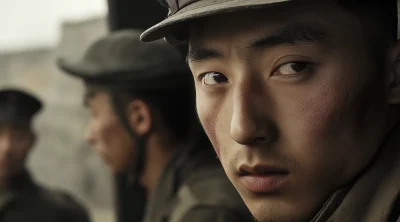 Chinese Volunteer Army at Train Station