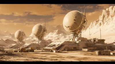 Futuristic Military Base on Mars