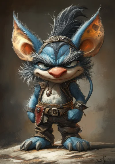 Chibi Grumpy Animal Fantasy Art