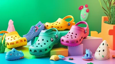 Colored Crocs Product Display