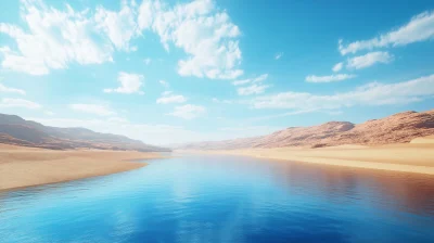 Vivid Blue Sky Landscape