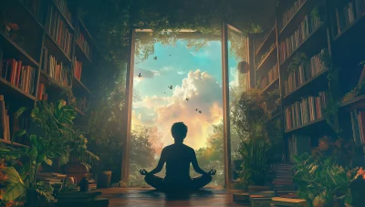 Meditation in a Tranquil Room