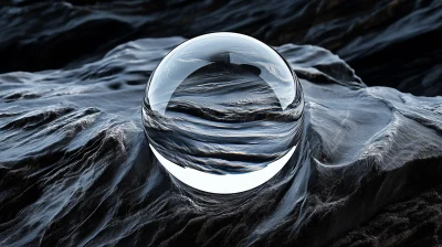 Macro Water Drop on Marble