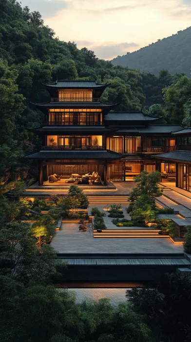 Luxurious Modern Villa with Song Dynasty Aesthetics