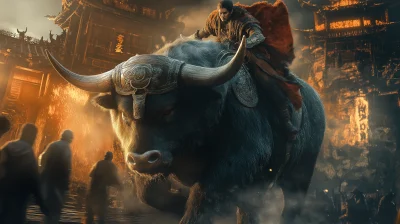 Monkey King Riding on Bull Demon