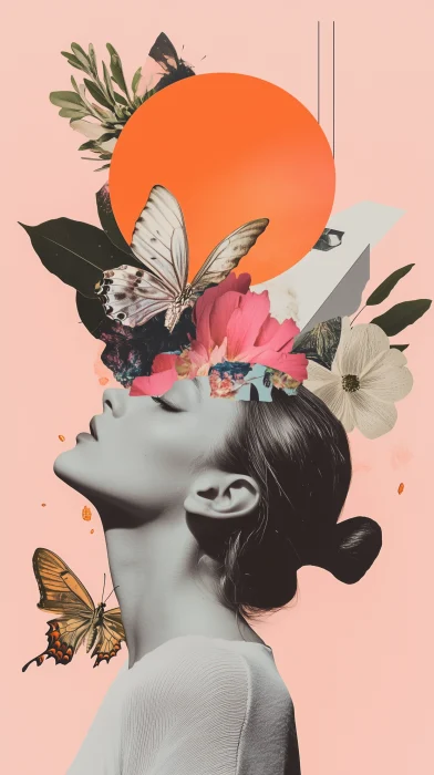 Surreal Collage in Pink