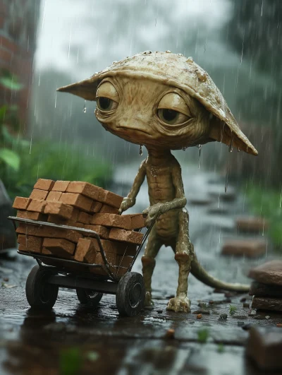 Alien Worker in the Rain