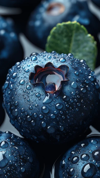 Close-up Photo Realistic Blueberry