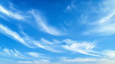 Symmetrical Blue Sky and White Clouds