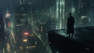 Blade Runner in Cyberpunk City