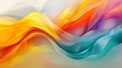 Abstract Flowing Wave of Vibrant Colors