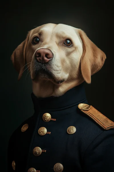 Dog in Navy Uniform