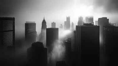 City Skyline in Black and White