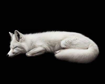 Sleeping White Fox