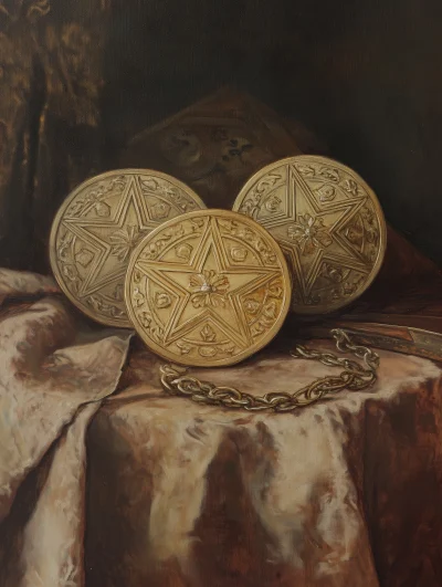 Tarot Pentacles Antique Painting