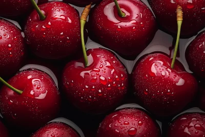 Cherries with Dew