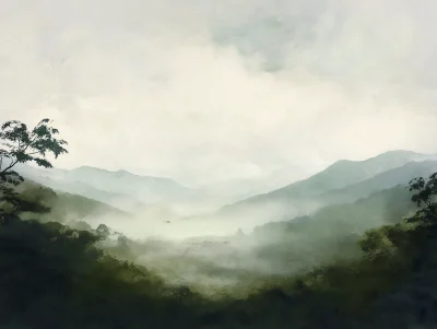 Tranquil Misty Landscape