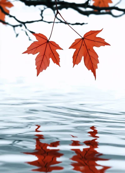 Maple Leaf in Water