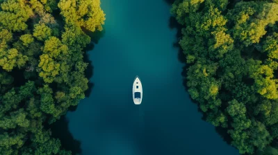 Tranquil Yacht in Forest Lake