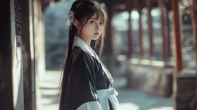 Young Chinese Woman Wearing Hanfu