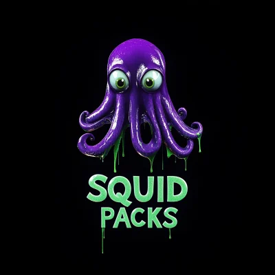 3D Purple Squid Illustration