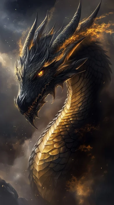 Golden Scaled Black Dragon