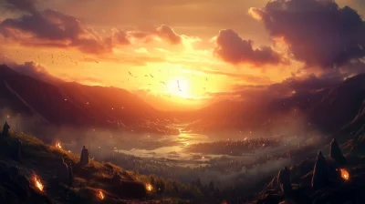 Cinematic Sunset Landscape