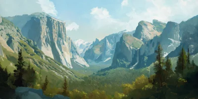 Yosemite Mountains Sorolla Style