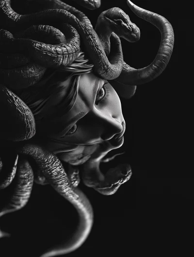 Ultra Photorealistic Medusa Portrait