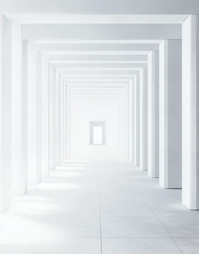 Minimalist White Tunnel Composition